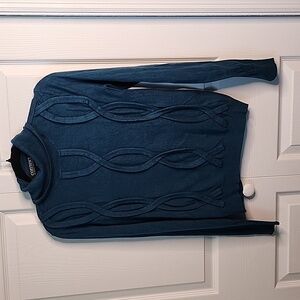 Turtleneck sweater with cable detail